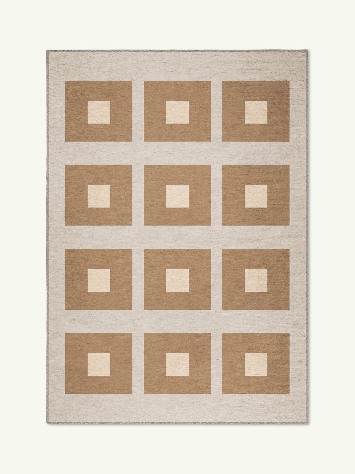 Square Beige Chenille Rug