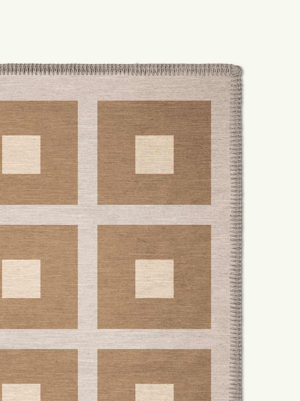 Square Beige Chenille Rug