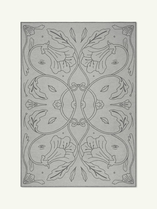 Beauty light gray chenille rug
