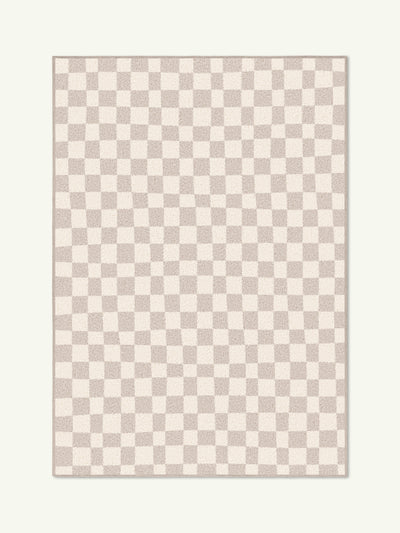 Micro check nude cotton feel rug