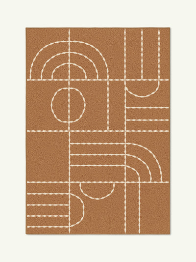 Clock rust cotton feel rug