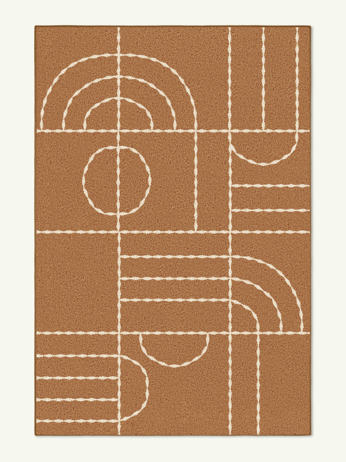 Clock Rust Cotton Feel Rug