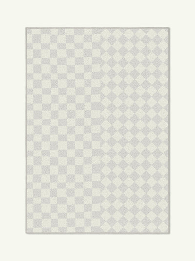 Mosaic light gray cotton feel rug