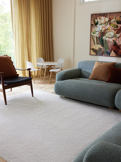 Peace light gray vegan shearling rug