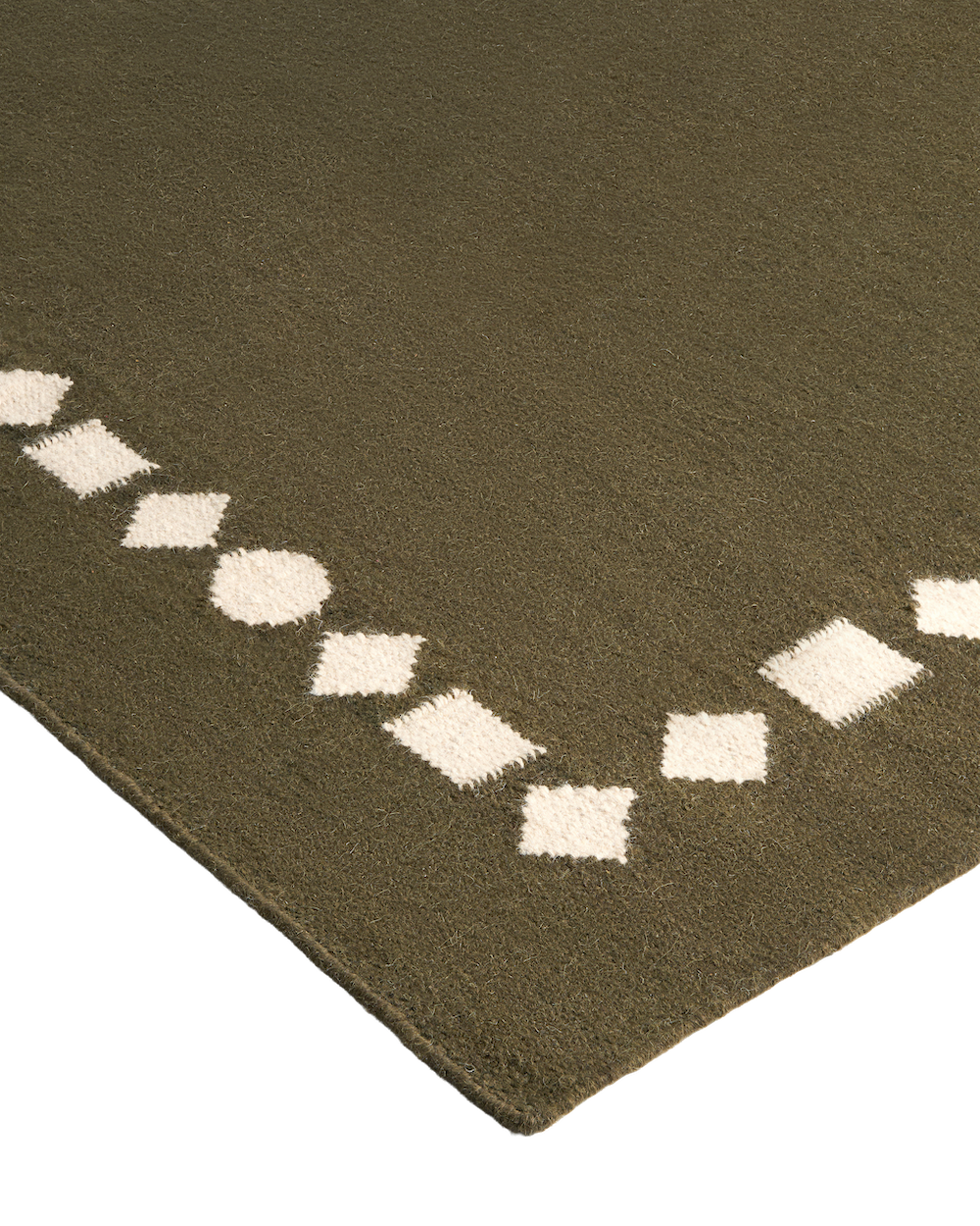 Catena Olive Washable Blended Wool Flatweave Swatch double.online