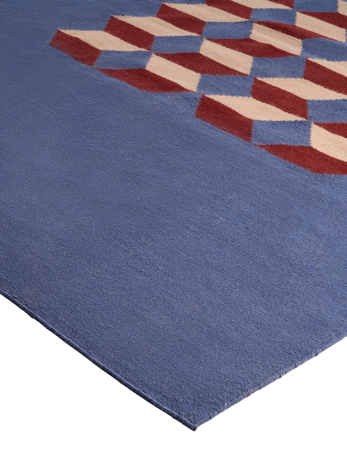 Abstract Multi Washable Blended Wool Flatweave Runner double.online