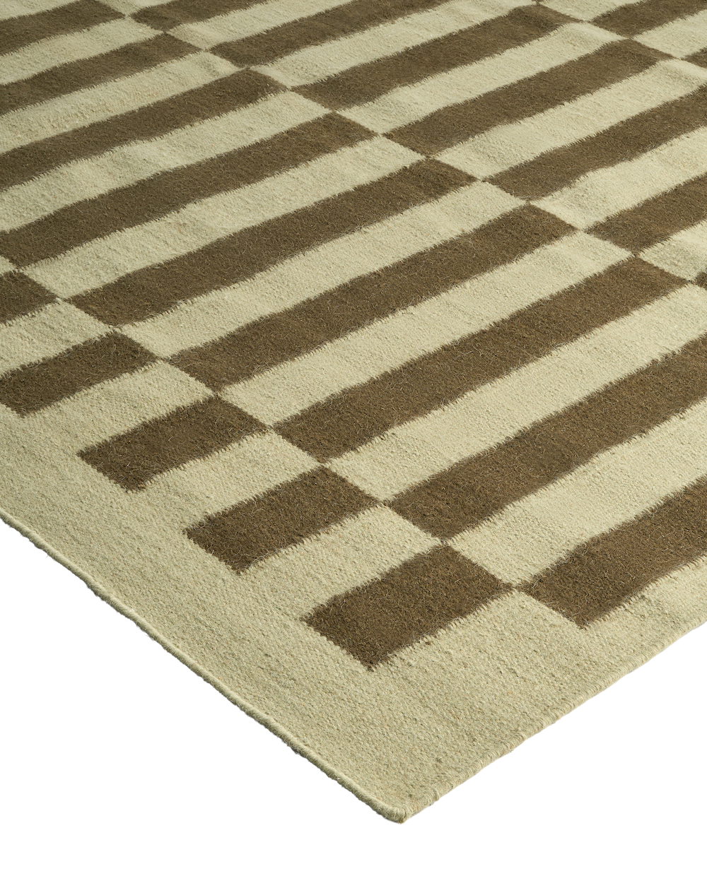 Bridge Olive Washable Blended Wool Flatweave Swatch double.online