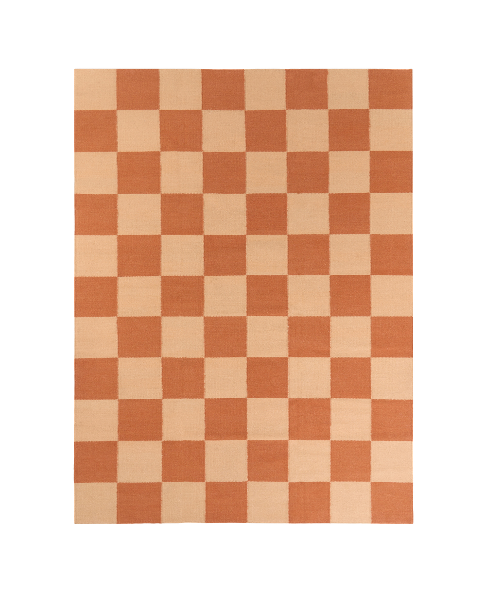 Blockprint Terracotta Washable Blended Wool Flatweave Rug double.online Standard System 90x150cm