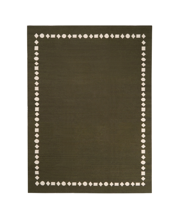 Catena Olive Washable Blended Wool Flatweave Swatch double.online 15x15cm