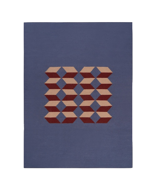 Abstract Multi Washable Blended Wool Flatweave Runner double.online Standard System 90x150cm