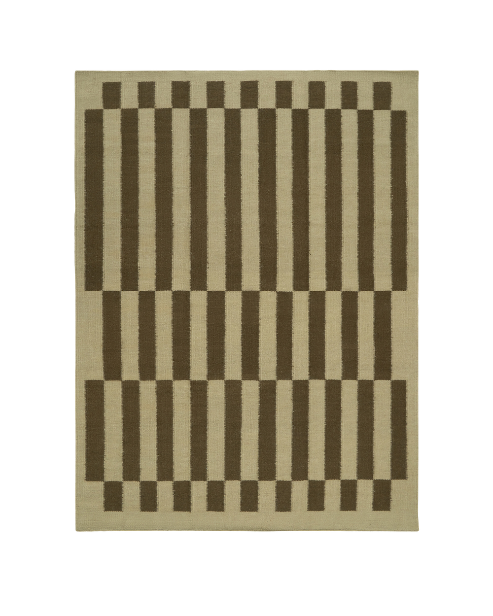 Bridge Olive Washable Blended Wool Flatweave Rug double.online Standard System 90x150cm