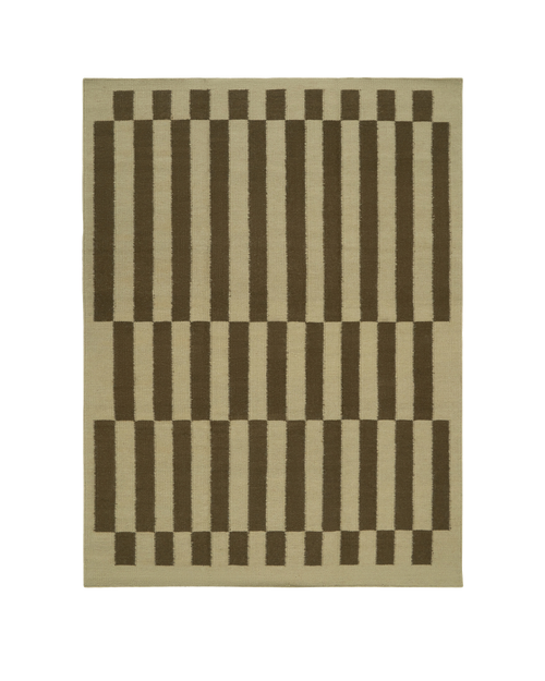 Bridge olive washable blended wool flatweave rug double.online standard system 90x150cm