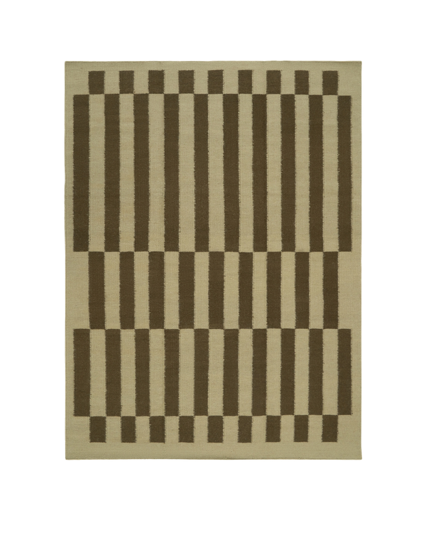Bridge Olive Washable Blended Wool Flatweave Rug double.online Standard System 90x150cm