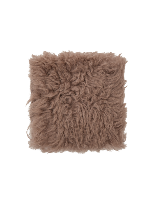 Mackenzie mocha sheepskin swatch