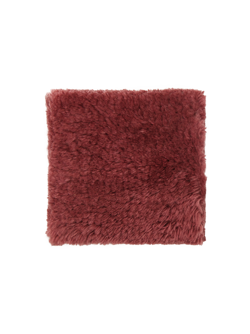 Nelson burgundy wine washable wool fine cut pile swatch