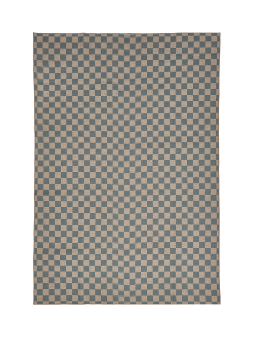 Checks light blue new jute rug