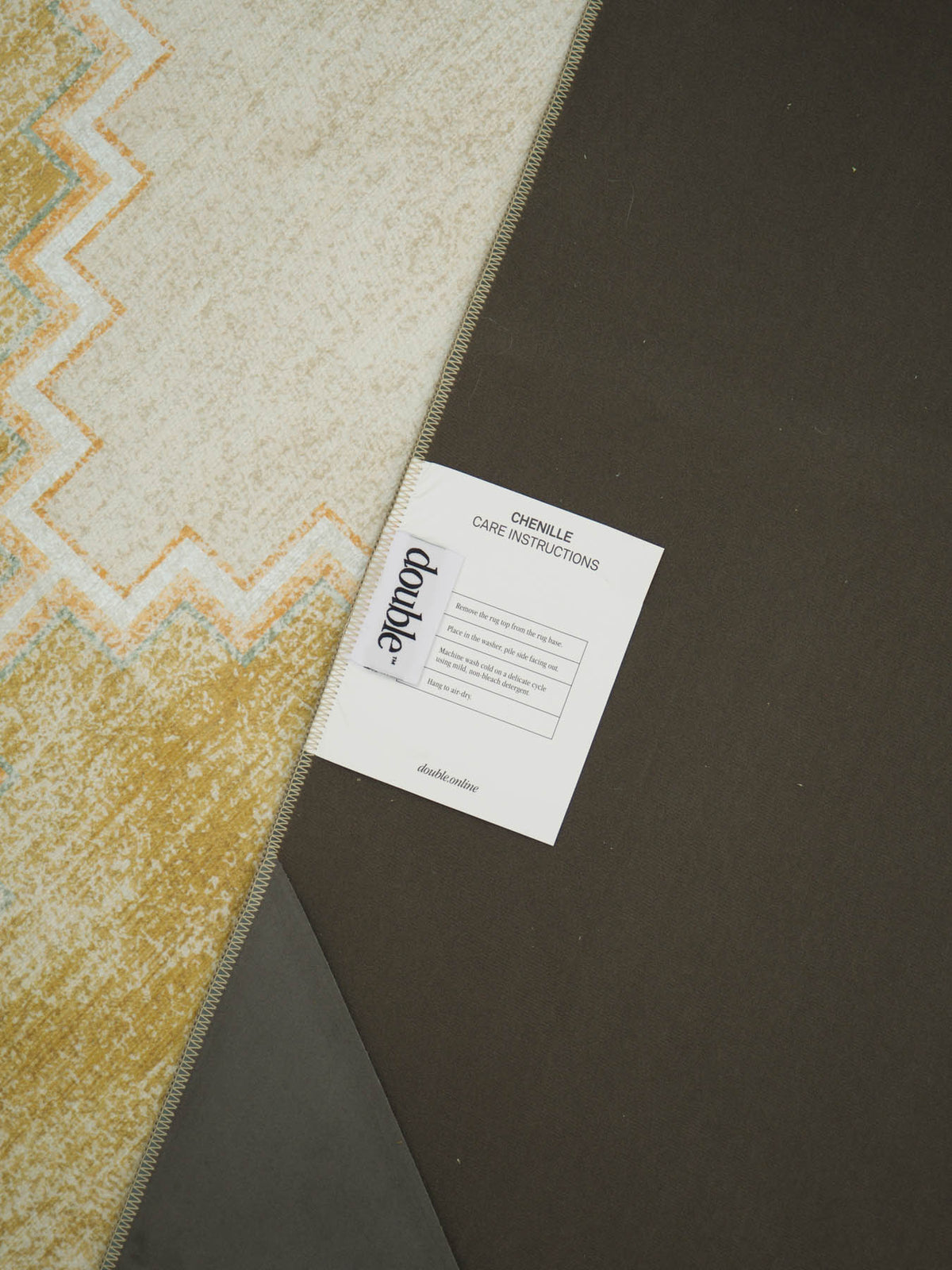 Diamond Mustard Chenille Rug