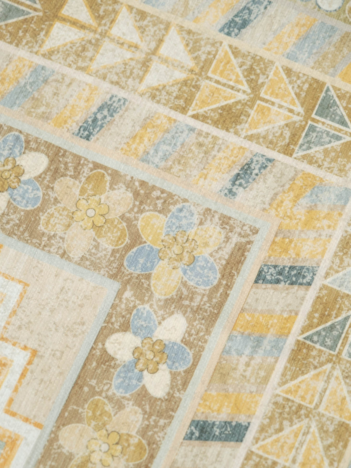 Diamond Mustard Chenille Rug
