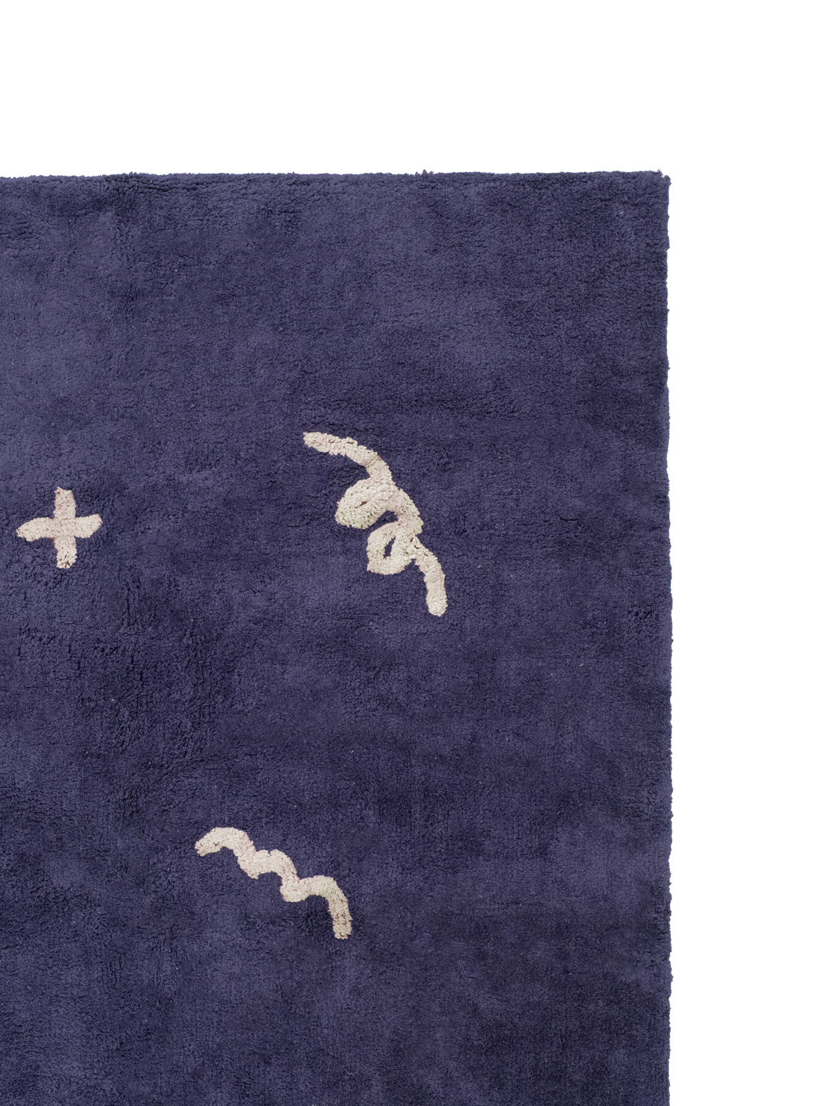 Doodles Steel Blue Washable Organic Cotton Cut Pile Rug