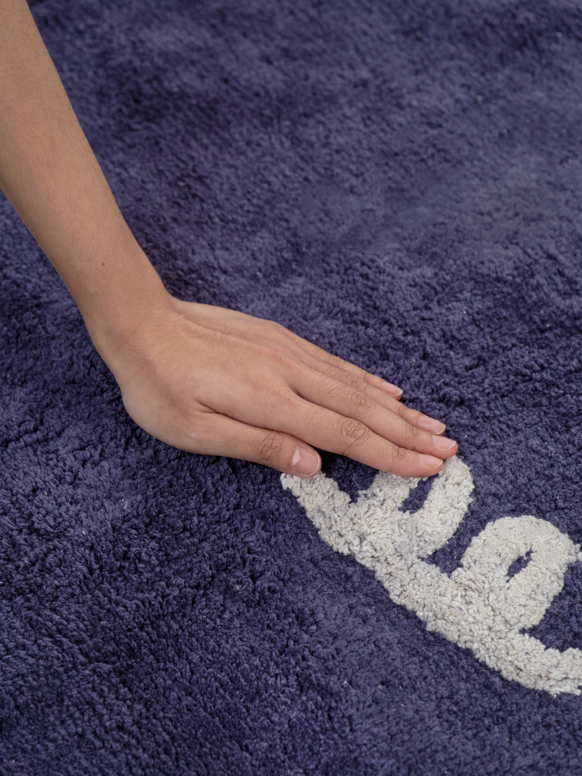 Doodles Steel Blue Washable Organic Cotton Cut Pile Rug