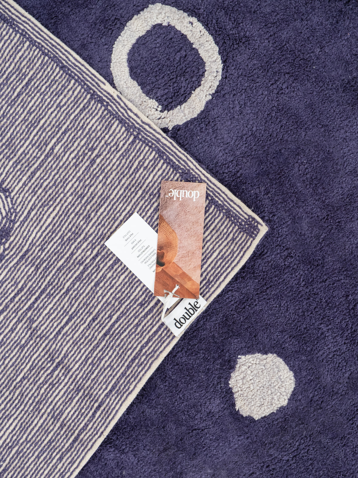 Doodles Steel Blue Washable Organic Cotton Cut Pile Rug