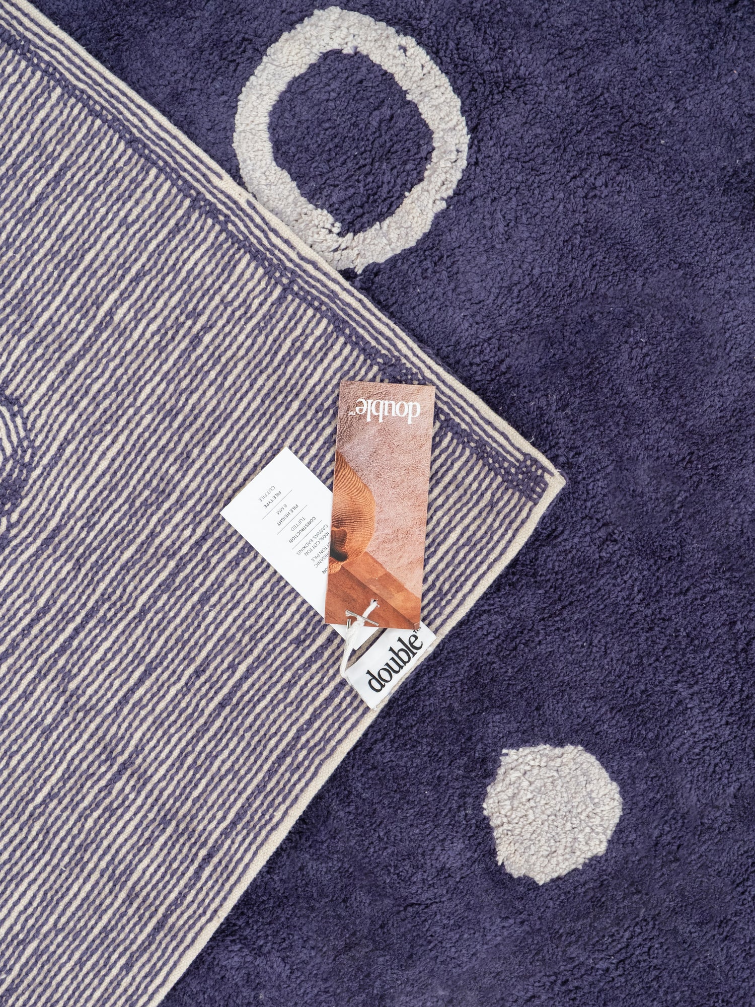 Doodles Steel Blue Washable Organic Cotton Cut Pile Rug