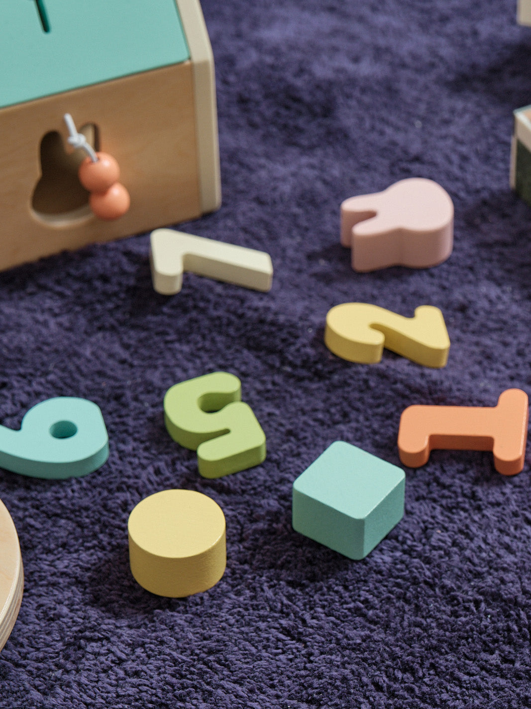 Doodles Steel Blue Washable Organic Cotton Cut Pile Rug