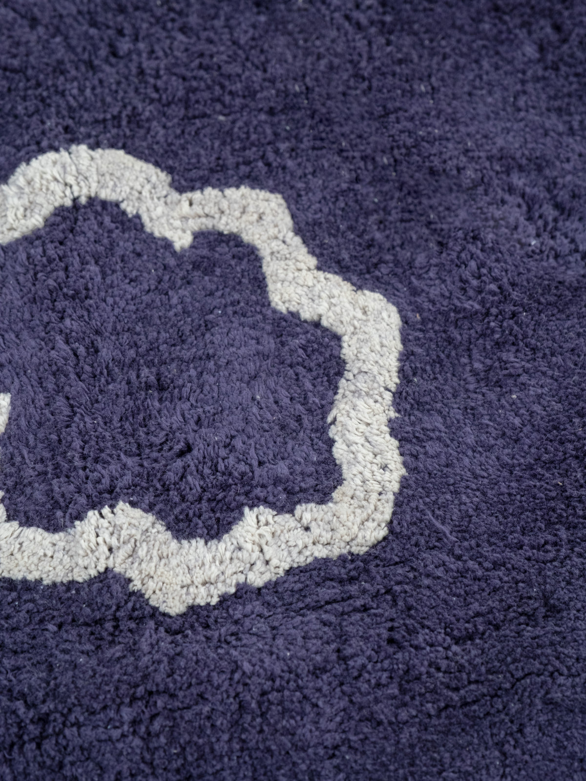 Doodles Steel Blue Washable Organic Cotton Cut Pile Rug
