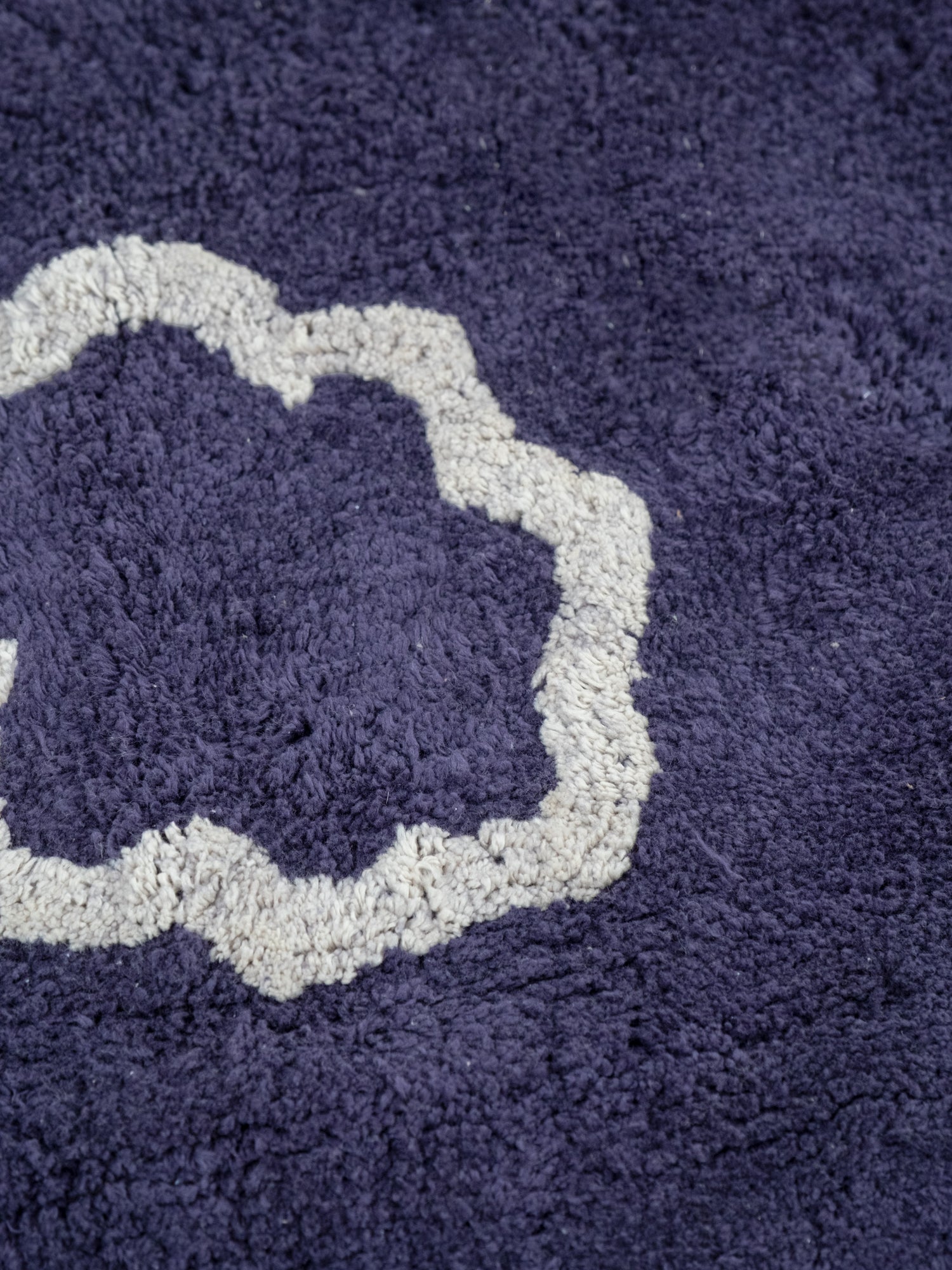 Doodles Steel Blue Washable Organic Cotton Cut Pile Rug