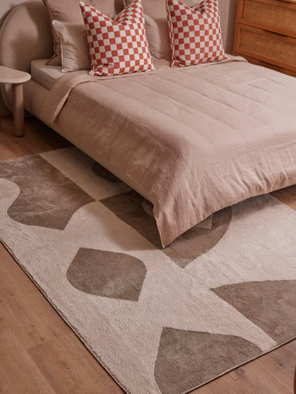 Whim taupe cotton feel rug