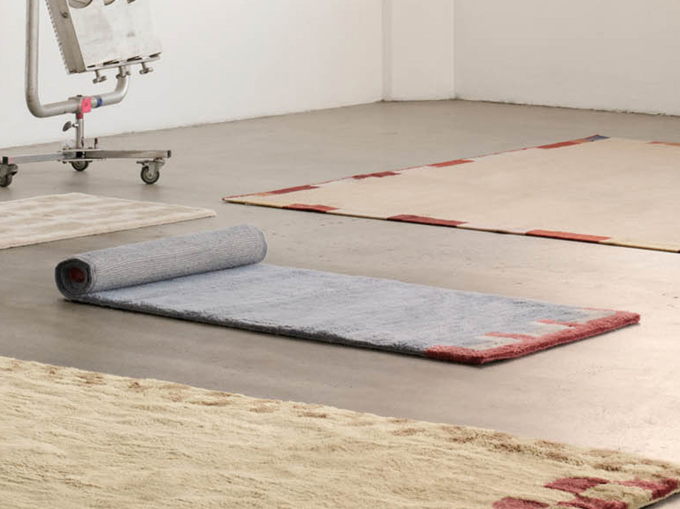 Stillwater Silver Blue Washable Wool Fine Cut Pile Runner