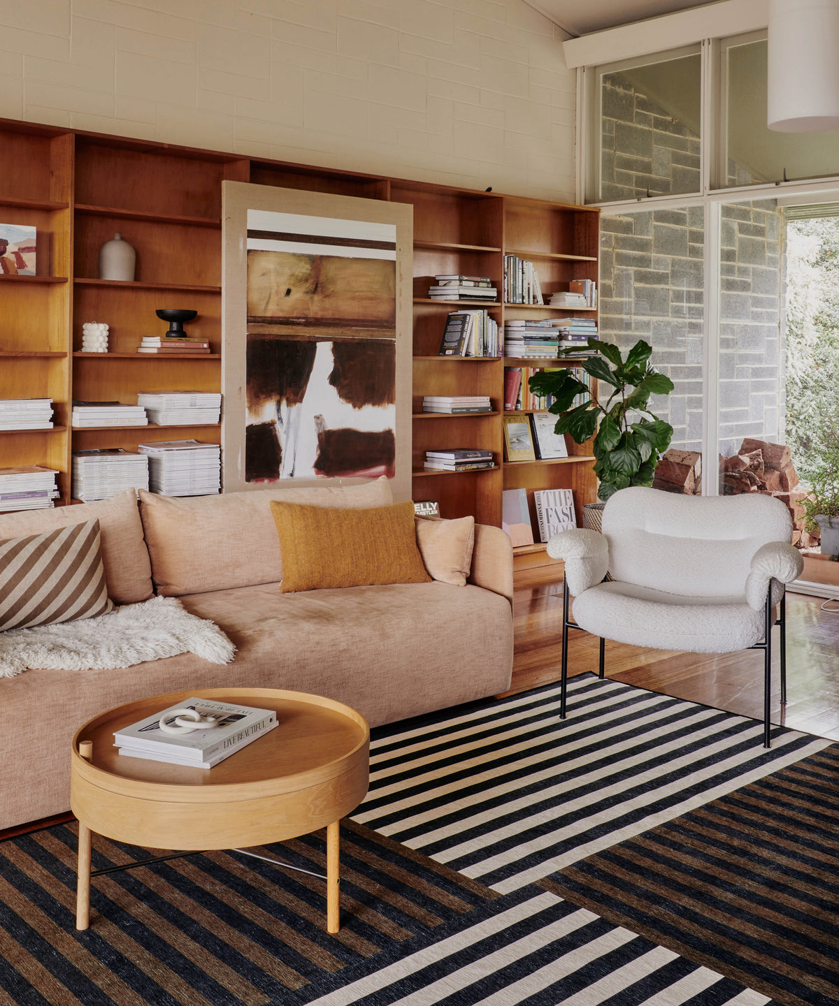 Stack Black & Brown Chenille Rug