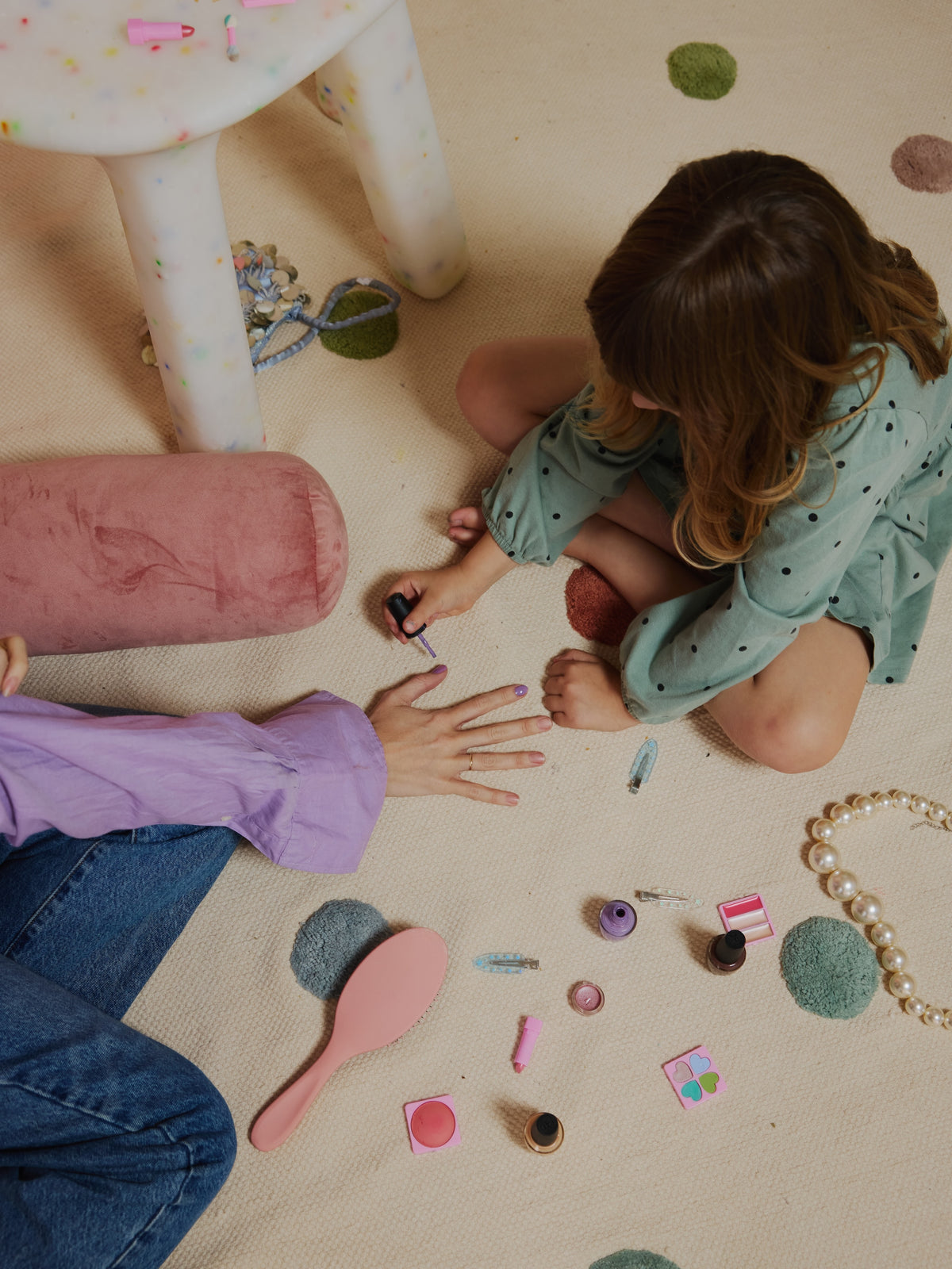 Pebble Neutral Washable Organic Cotton Cut Pile Rug