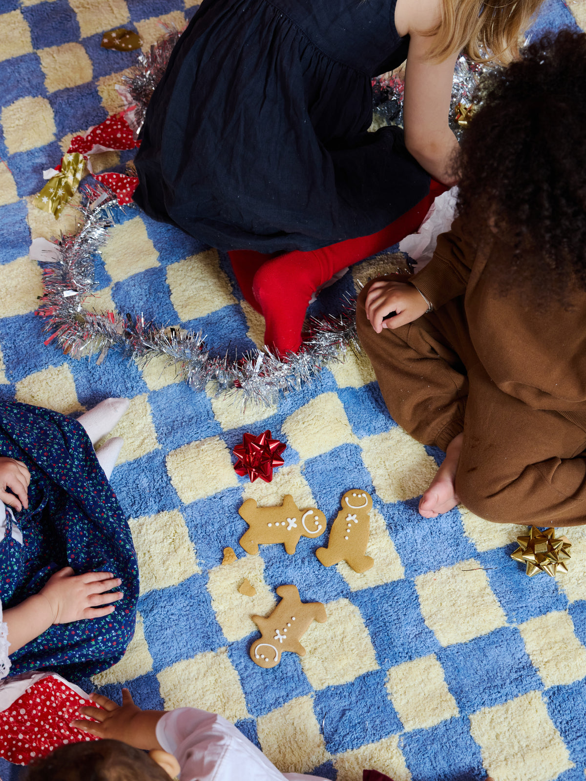 Micro Check  Light Yellow Washable Organic Cotton Cut Pile Swatch