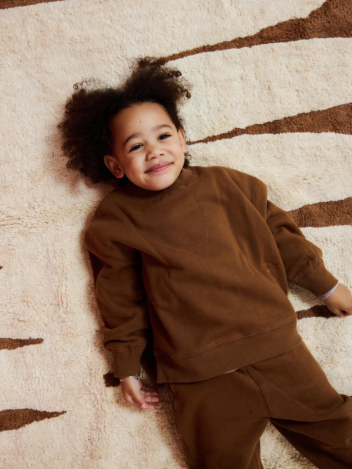 Friends Brown Washable Organic Cotton Cut Pile Rug