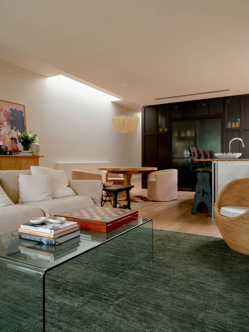 Banksia eucalyptus washable wool knotted rug