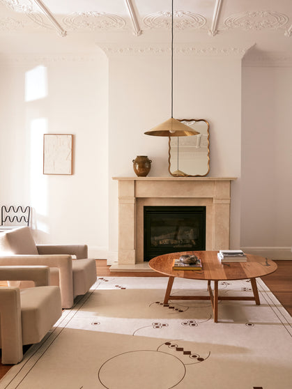 Contour cream chenille rug