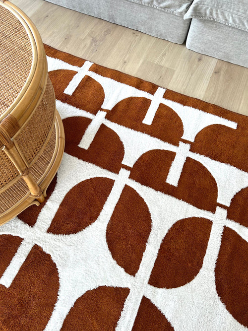 Echo brown cotton feel rug