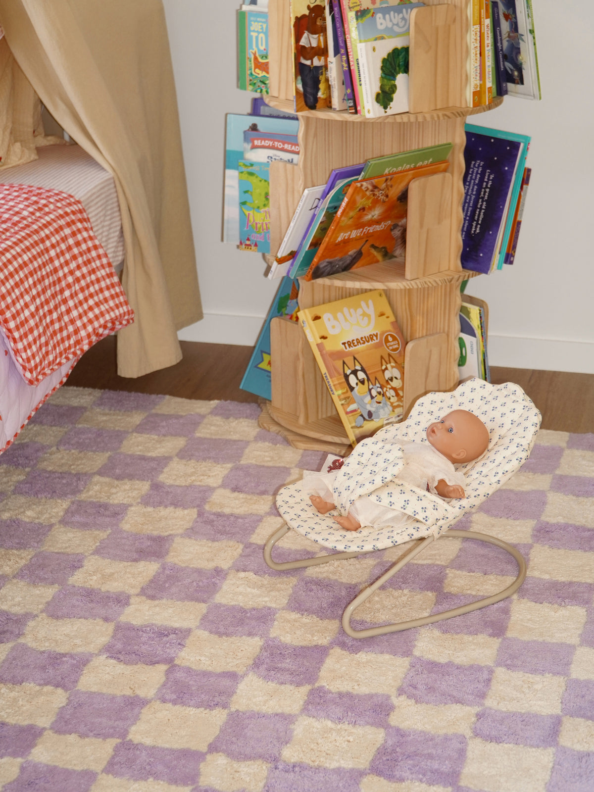 Micro Check Lavender Organic Cotton Pile Swatch double.online