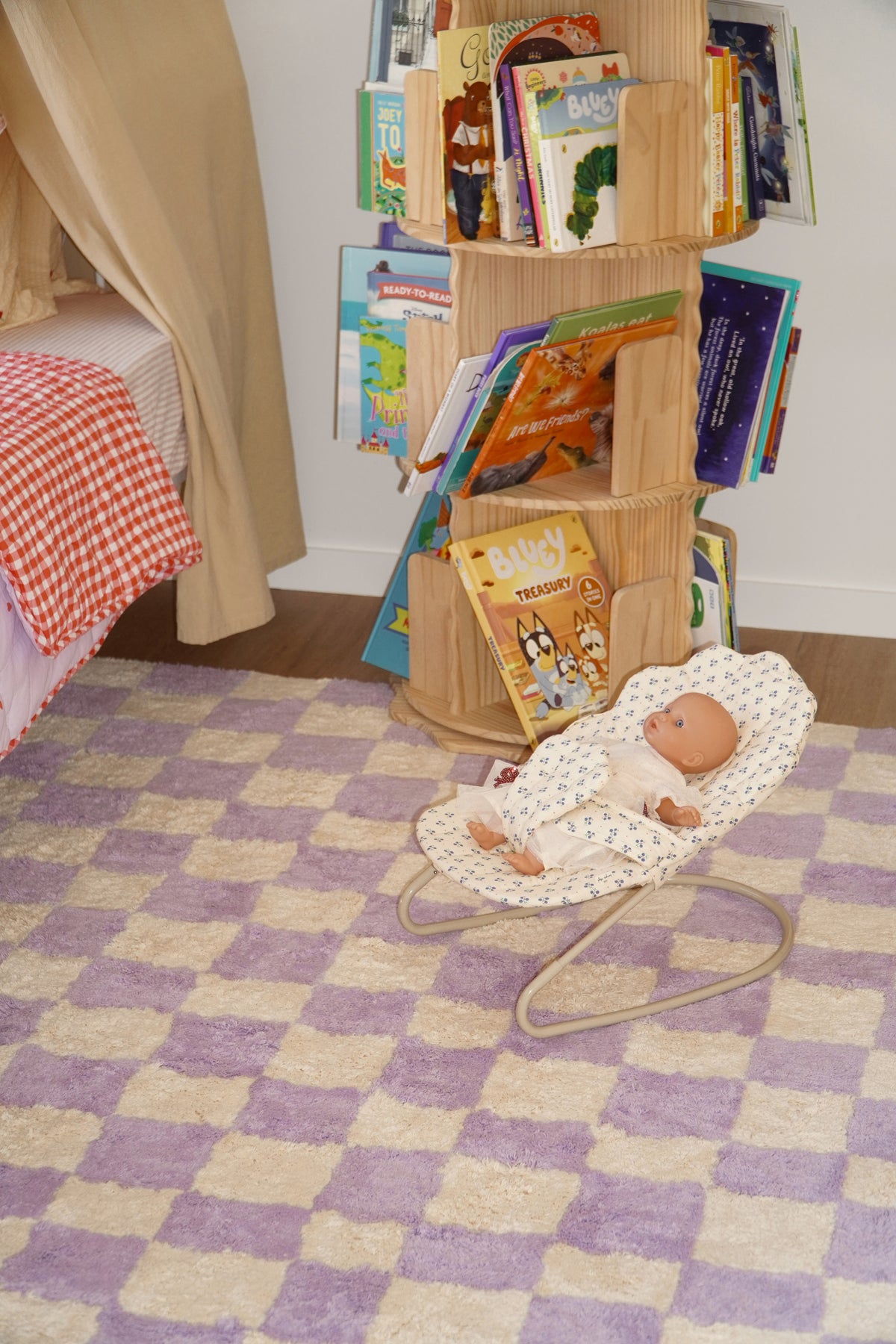 Micro Check Lavender Organic Cotton Pile Swatch double.online