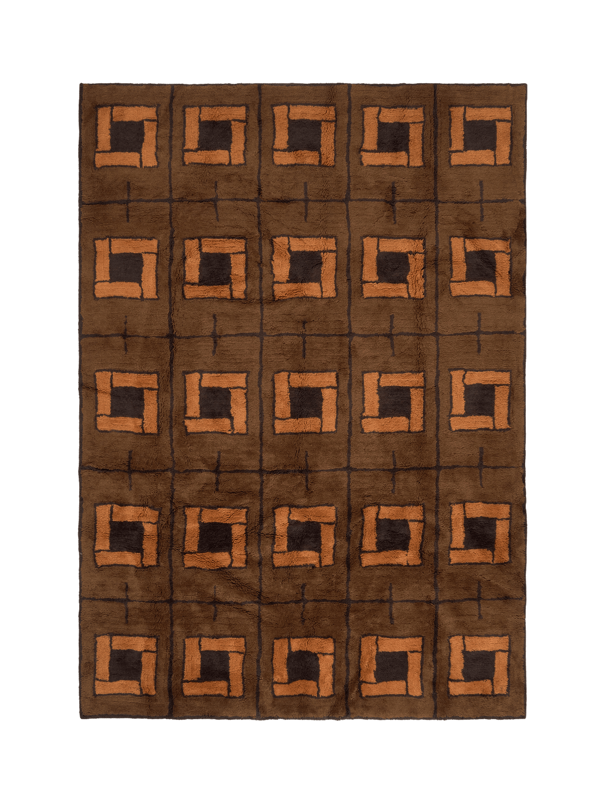 Endoume Burnt Umber Fine Cut Pile Rug double.online Rug Top Only 160x230cm