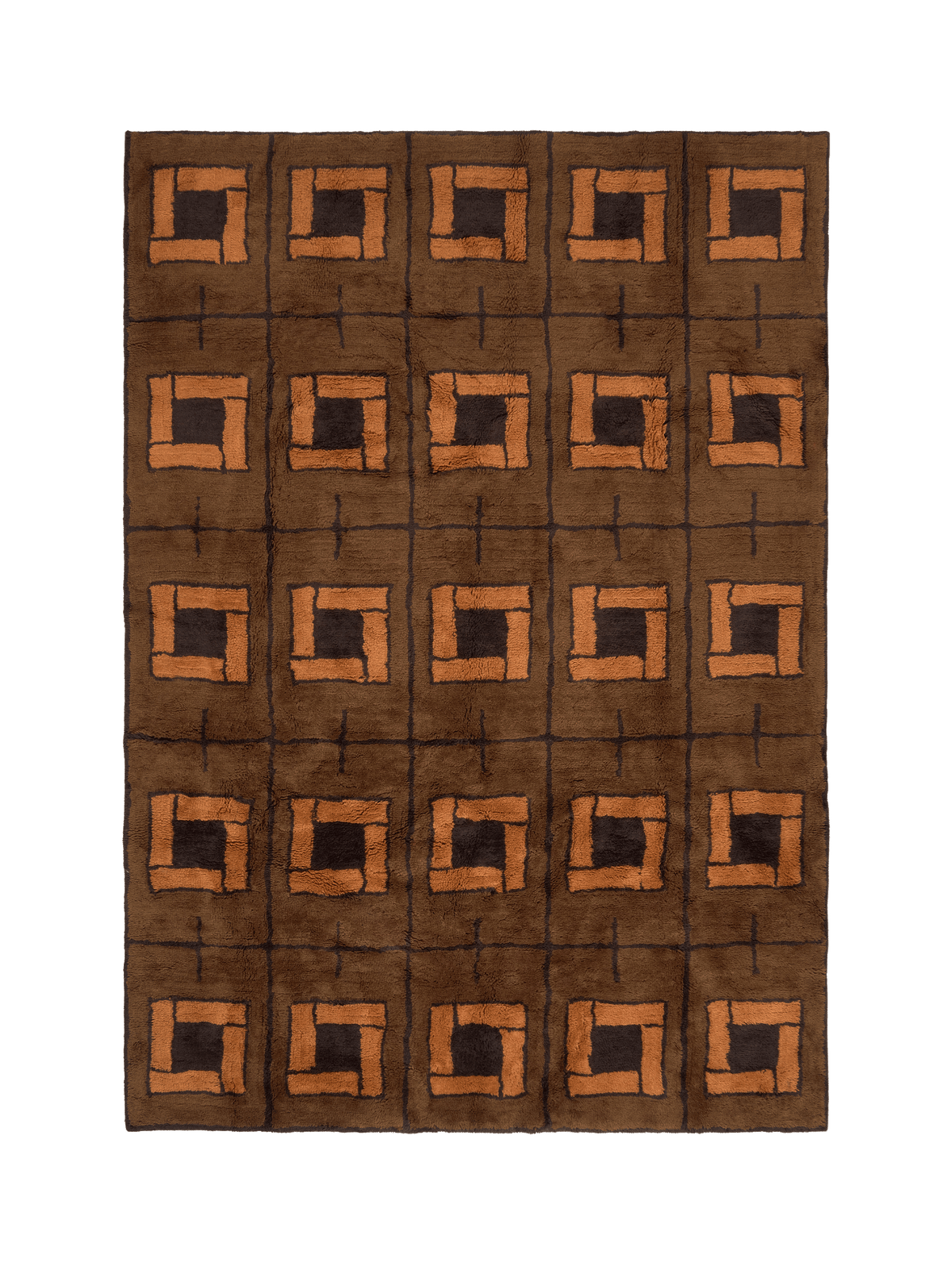 Endoume Burnt Umber Fine Cut Pile Rug double.online Rug Top Only 160x230cm