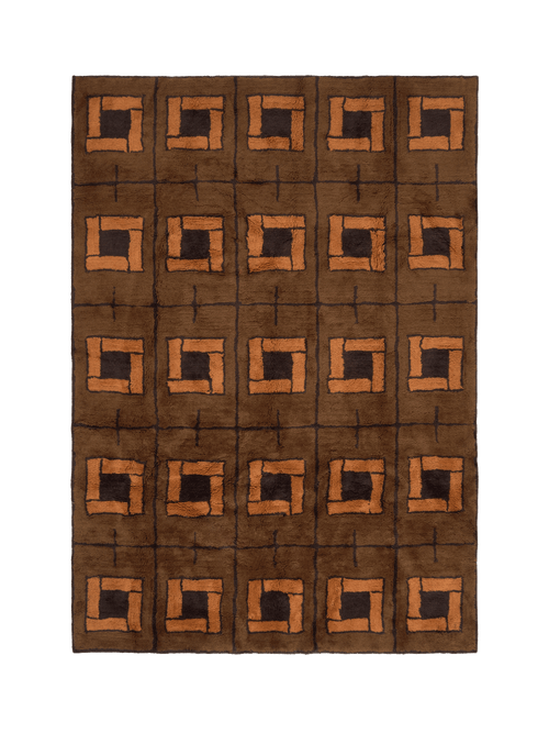 Endoume burnt umber fine cut pile rug