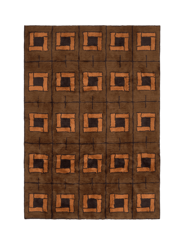 Endoume Burnt Umber Fine Cut Pile Rug double.online Rug Top Only 160x230cm