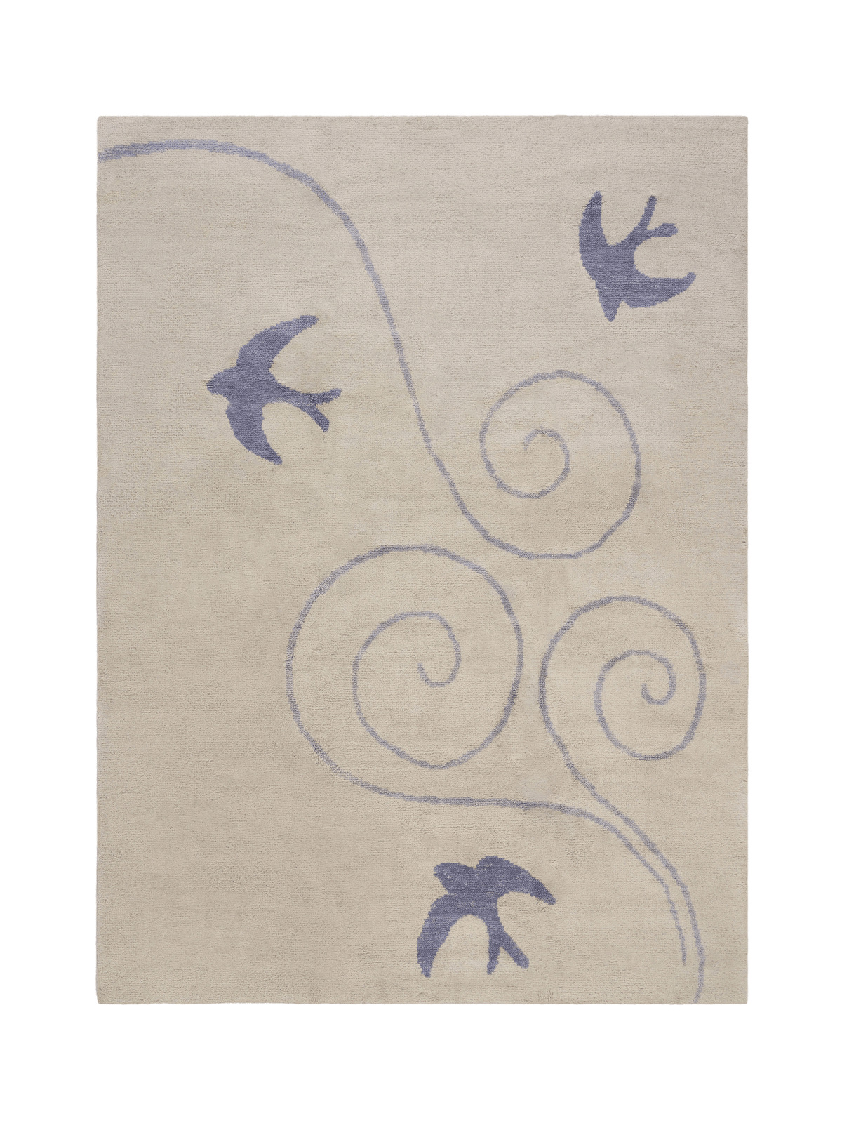 Flock Cloud Grey Washable Wool Hand Knotted Rug double.online Rug Top Only 160x230cm