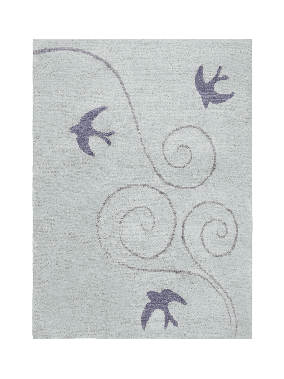 Flock Cloud Grey Washable Wool Hand Knotted Rug double.online