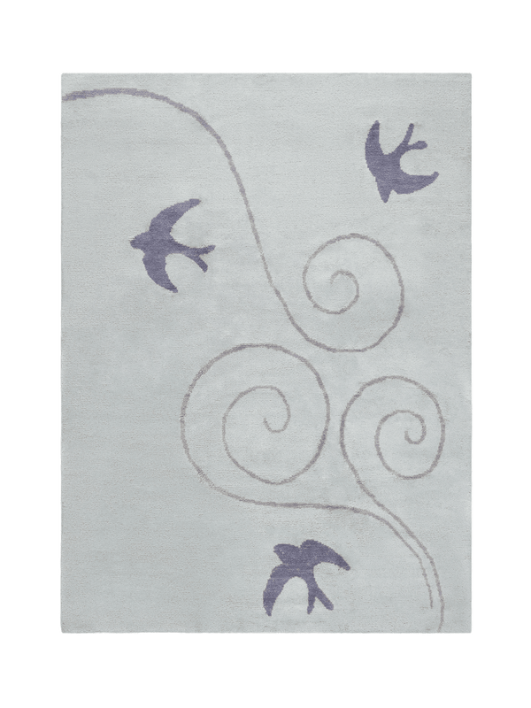 Flock Cloud Grey Washable Wool Hand Knotted Rug double.online