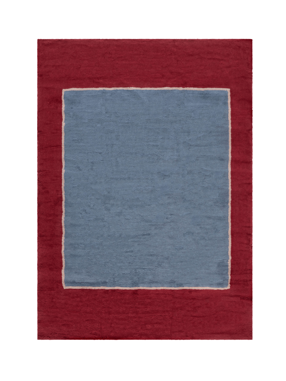 Frame Steel Blue Washable Wool Fine Cut Pile Rug double.online Rug Top Only 160x230cm