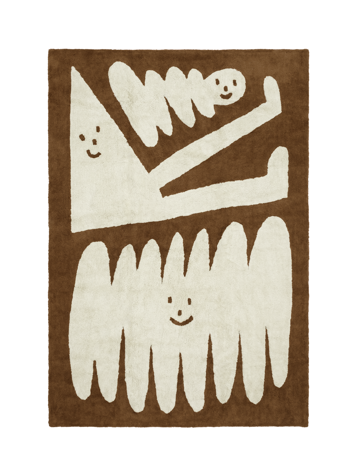 Friends Brown Washable Organic Cotton Cut Pile Rug