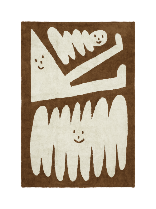 Friends brown washable organic cotton cut pile rug